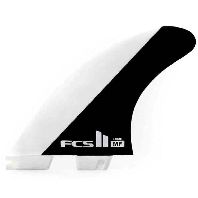 FCS II MF Black/White Large Thruster Surfboard Fin Set